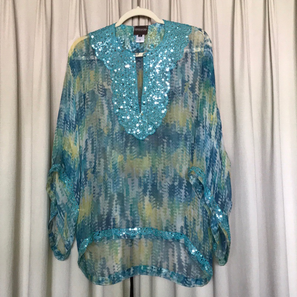 Sachin and Babi for Ankasa sheer blouse with bling